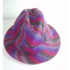 MUJER Millars Woven PURPLE PINK Tweed Wool Fedora Irish Country Hat CAP 7 1/4  eb-49065873